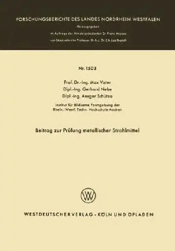 Cover of Beitrag Zur Prüfung Metallischer Strahlmittel