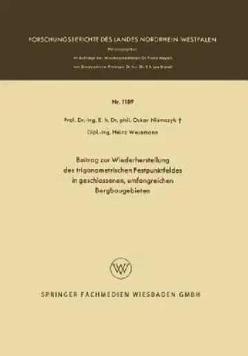 Cover of Beitrag Zur Wiederherstellung Des Trigonometrischen Festpunktfeldes in Geschlossenen, Umfangreichen Bergbaugebieten