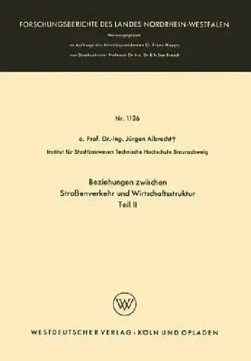 Cover of Beziehungen Zwischen Straßenverkehr Und Wirtschaftsstruktur