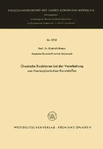Cover of Chemische Reaktionen Bei Der Verarbeitung Von Thermoplastischen Kunststoffen