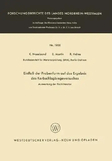 Cover of Einfluß Der Probenform Auf Das Ergebnis Des Kerbschlagbiegeversuches
