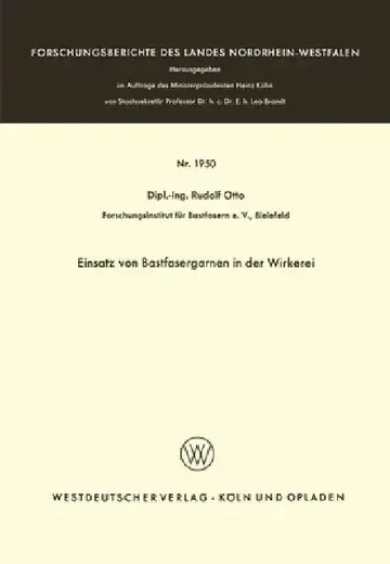 Cover of Einsatz von Bastfasergarnen in der Wirkerei