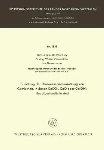 Cover of Ermittlung Der Phasenzusammensetzung Von Gemischen, in Denen Caco3, Cao Oder Ca(oh)2 Hauptbestandteile Sind