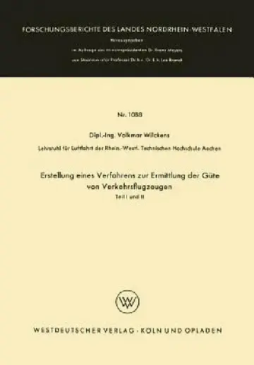 Cover of Erstellung Eines Verfahrens Zur Ermittlung Der Güte Von Verkehrsflugzeugen