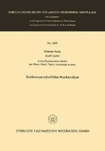 Cover of Exaktwissenschaftliche Musikanalyse