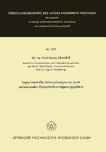 Cover of Experimentelle Untersuchungen an Stark Umlenkenden Überschallverzögerungsgittern
