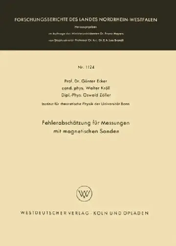 Cover of Fehlerabschätzung für Messungen mit magnetischen Sonden