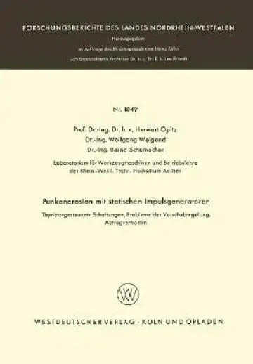 Cover of Funkenerosion Mit Statischen Impulsgeneratoren