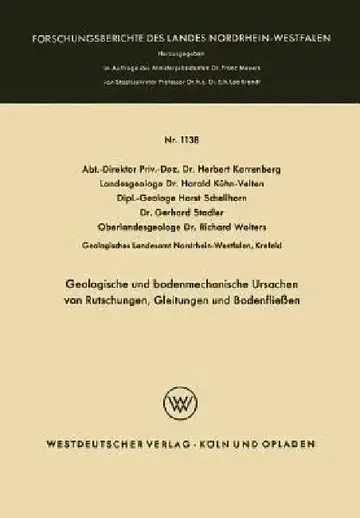 Cover of Geologische Und Bodenmechanische Ursachen Von Rutschungen, Gleitungen Und Bodenfließen