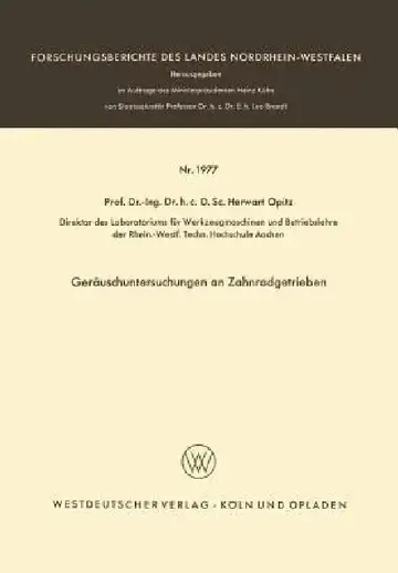 Cover of Geräuschuntersuchungen an Zahnradgetrieben