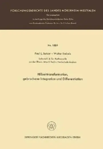 Cover of Hilberttransformation, Gebrochene Integration Und Differentiation