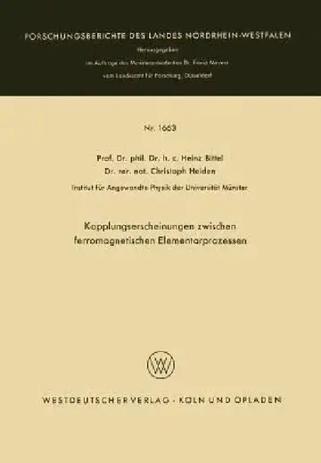Cover of Kopplungserscheinungen Zwischen Ferromagnetischen Elementarprozessen