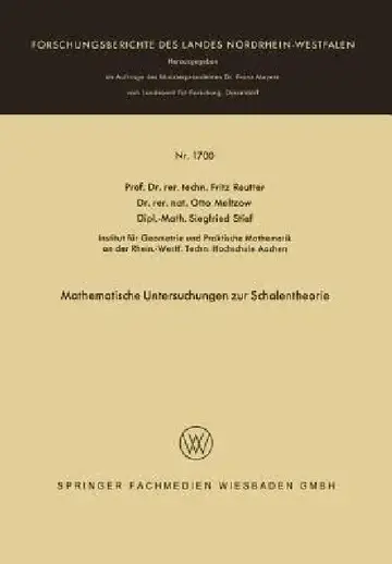 Cover of Mathematische Untersuchungen Zur Schalentheorie