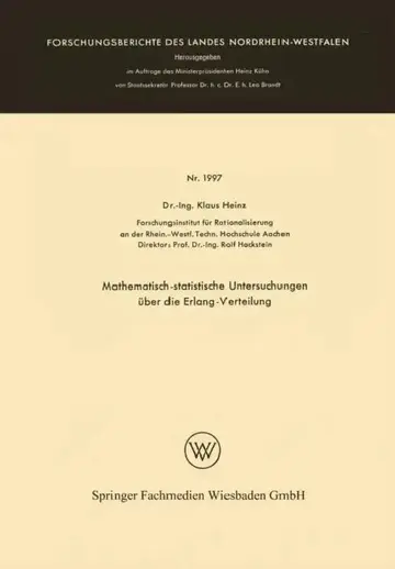 Cover of Mathematisch-Statistische Untersuchungen Über Die Erlang-Verteilung