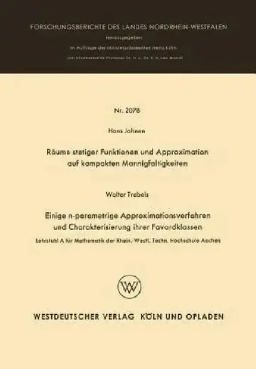 Cover of Räume Stetiger Funktionen Und Approximation Auf Kompakten Mannigfaltigkeiten