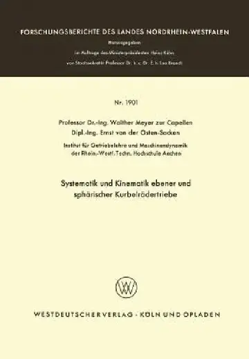 Cover of Systematik Und Kinematik Ebener Und Sphärischer Kurbelrädertriebe