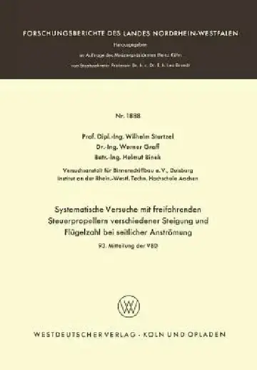 Cover of Systematische Versuche Mit Freifahrenden Steuerpropellern Verschiedener Steigung Und Flügelzahl Bei Seitlicher Strömung