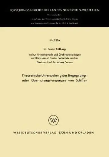 Cover of Theoretische Untersuchung Des Begegnungs- Oder Überholungsvorganges Von Schiffen