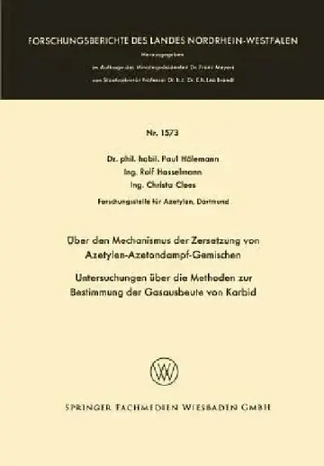 Cover of Über Den Mechanismus Der Zersetzung Von Azetylen-Azetondampf-Gemischen