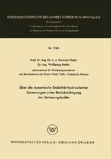 Cover of Über Die Dynamische Stabilität Hydraulischer Steuerungen Unter Berücksichtigung Der Strömungskräfte