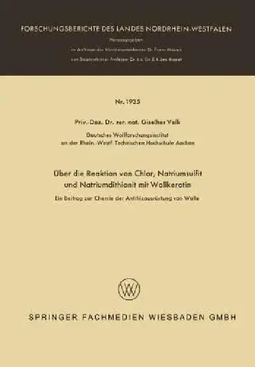 Cover of Über Die Reaktion Von Chlor, Natriumsulfit Und Natriumdithionit Mit Wollkeratin