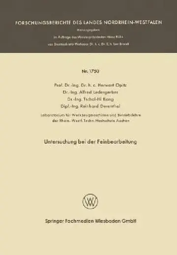 Cover of Untersuchung Bei Der Feinbearbeitung