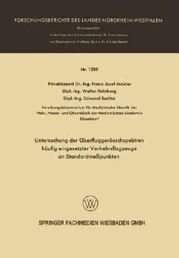 Cover of Untersuchung Der Überfluggeräuschspektren Häufig Eingesetzter Verkehrsflugzeuge an Standardmeßpunkten