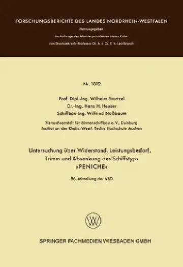 Cover of Untersuchung über Widerstand, Leistungsbedarf, Trimm und Absenkung des Schiffstyps