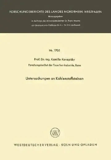 Cover of Untersuchungen an Kohlenstoffsteinen