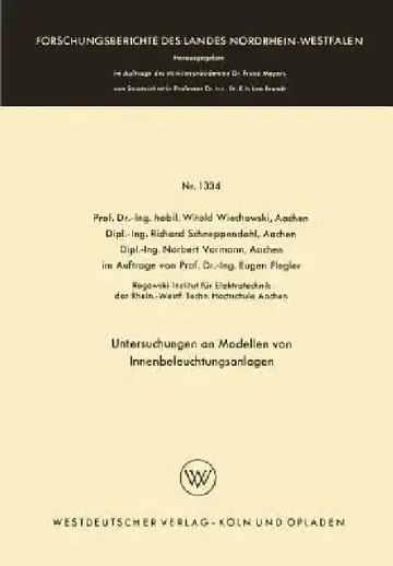 Cover of Untersuchungen an Modellen Von Innenbeleuchtungsanlagen