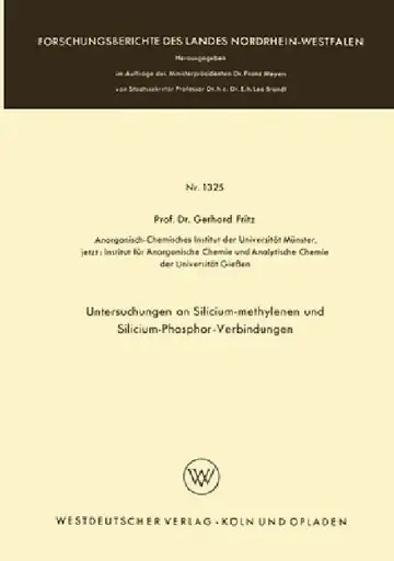 Cover of Untersuchungen an Silicium-methylenen und Silicium-Phosphor-Verbindungen