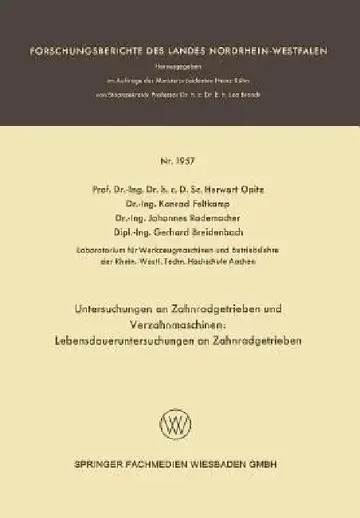 Cover of Untersuchungen an Zahnradgetrieben Und Verzahnmaschinen