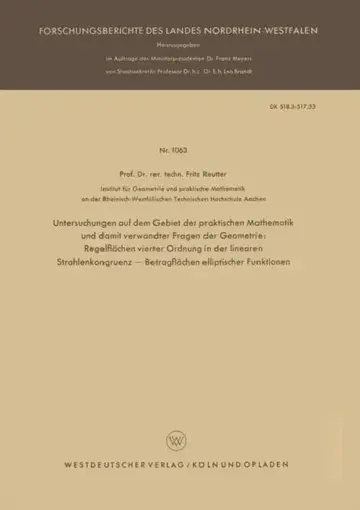 Cover of Untersuchungen Auf Dem Gebiet Der Praktischen Mathematik Und Damit Verwandter Fragen Der Geometrie