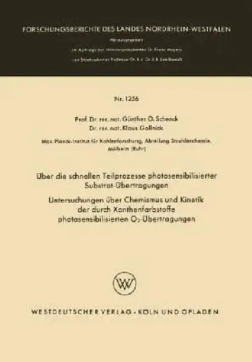 Cover of Über Die Schnellen Teilprozesse Photosensibilisierter Substrat-Übertragungen