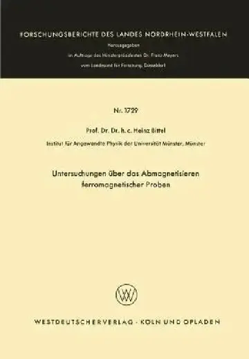 Cover of Untersuchungen Über Das Abmagnetisieren Ferromagnetischer Proben
