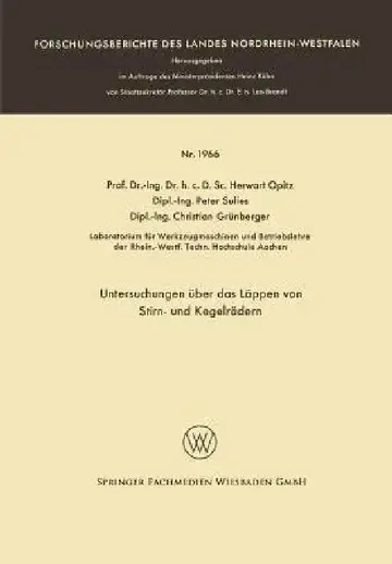 Cover of Untersuchungen Über Das Läppen Von Stirn- Und Kegelrädern