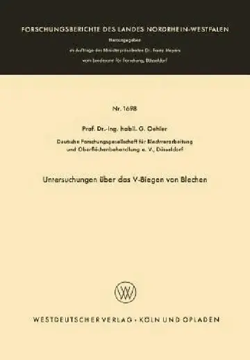 Cover of Untersuchungen Über Das V-Biegen Von Blechen