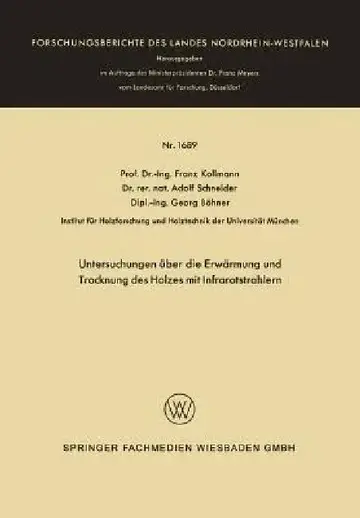 Cover of Untersuchungen Über Die Erwärmung Und Trocknung Des Holzes Mit Infrarotstrahlern