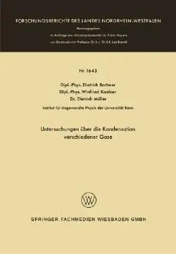 Cover of Untersuchungen Über Die Kondensation Verschiedener Gase