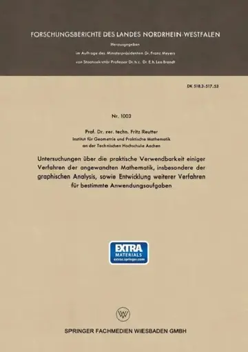 Cover of Untersuchungen Über Die Praktische Verwendbarkeit Einiger Verfahren Der Angewandten Mathematik, Insbesondere Der Graphischen Analysis, Sowie Entwicklu