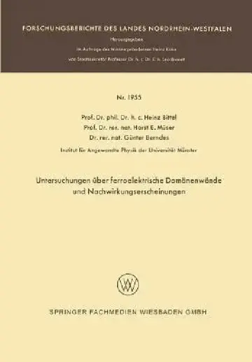 Cover of Untersuchungen Über Ferroelektrische Domänenwände Und Nachwirkungserscheinungen