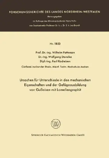 Cover of Ursachen für Unterschiede in den mechanischen Eigenschaften und der Gefügeausbildung von Gußeisen mit Lamellengraphit