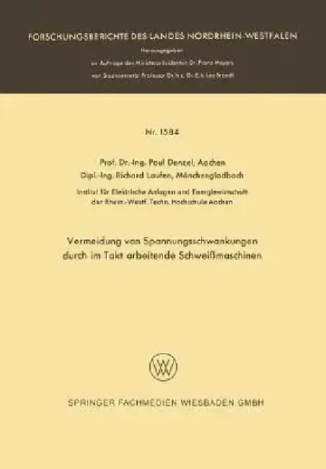 Cover of Vermeidung Von Spannungsschwankungen Durch Im Takt Arbeitende Schweißmaschinen