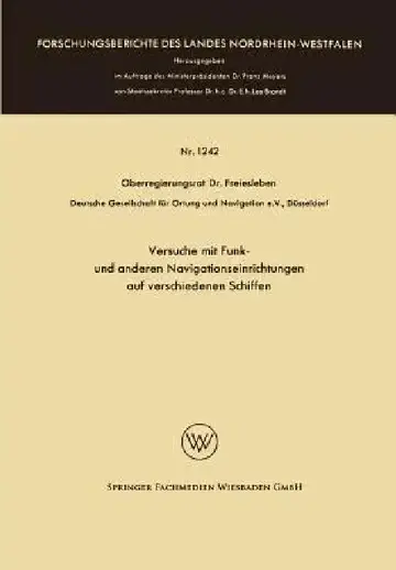 Cover of Versuche Mit Funk- Und Anderen Navigationseinrichtungen Auf Verschiedenen Schiffen