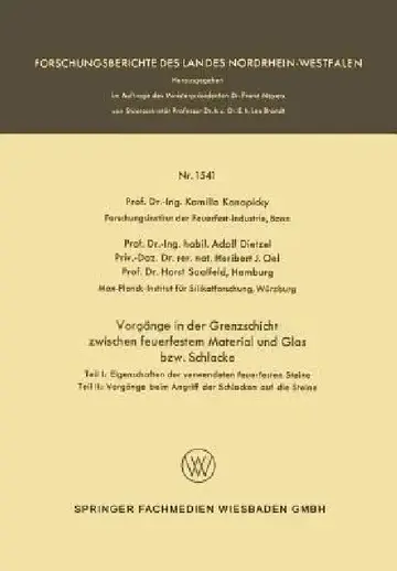 Cover of Vorgänge in Der Grenzschicht Zwischen Feuerfestem Material Und Glas Bzw. Schlacke