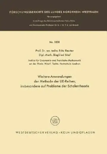 Cover of Weitere Anwendungen Der Methode Der Lie-Reihen
