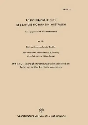 Cover of Örtliche Geschwindigkeitsverteilung an Den Seiten Und Am Boden Von Schiffen Bei Flachwasserfahrten