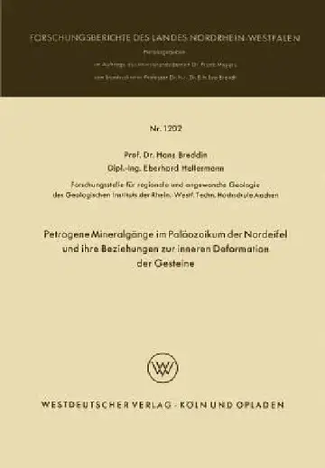 Cover of Petrogene Mineralgänge Im Paläozoikum Der Nordeifel Und Ihre Beziehungen Zur Inneren Deformation Der Gesteine