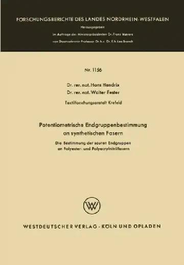 Cover of Potentiometrische Endgruppenbestimmung an synthetischen Fasern