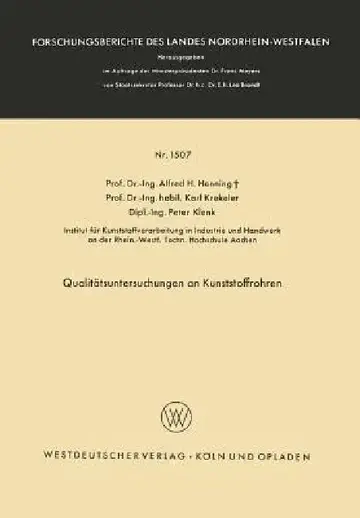 Cover of Qualitätsuntersuchungen an Kunststoffrohren